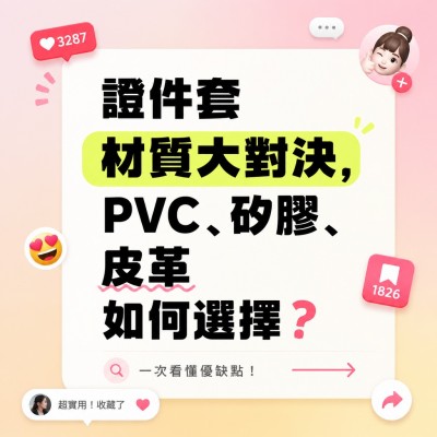 台灣企業禮品訂製 - 證件套材質大對決，PVC、矽膠、皮革如何選擇？