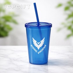 透明便攜運動杯（帶蓋和吸管）20盎司