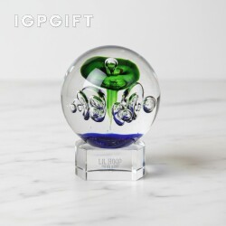 水瓶藝術玻璃獎杯 - 清澈基座