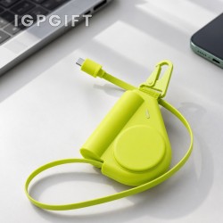 20W快充帶伸縮線可穿戴式行動電源