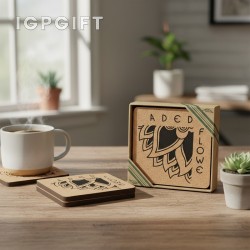 方形軟木杯墊套裝
