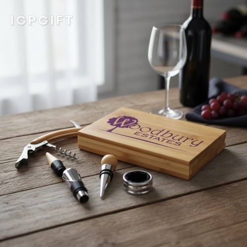 四件套竹製紅酒禮品套裝