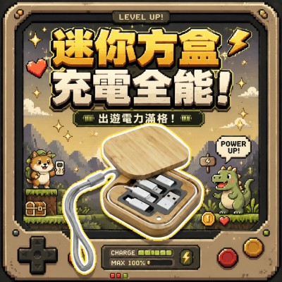 台灣企業禮品訂製 - 方形竹製多功能旅行充電套
