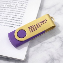 旋轉式USB-C金色隨身碟 - 8GB