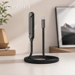 彎頭自帶支架快充編織數據線