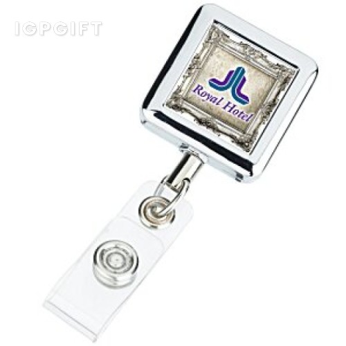 金屬方形 retractable 識別證夾