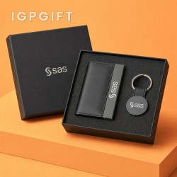 名片盒+鑰匙圈皮具套裝