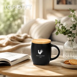 木蓋陶瓷咖啡杯套裝