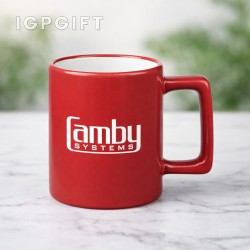 方形把手陶瓷杯