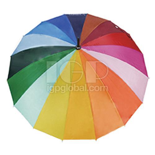 16骨彩虹色銀膠內層直傘