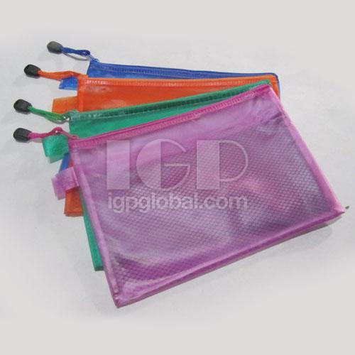 PVC透明磨砂拉鏈文件袋