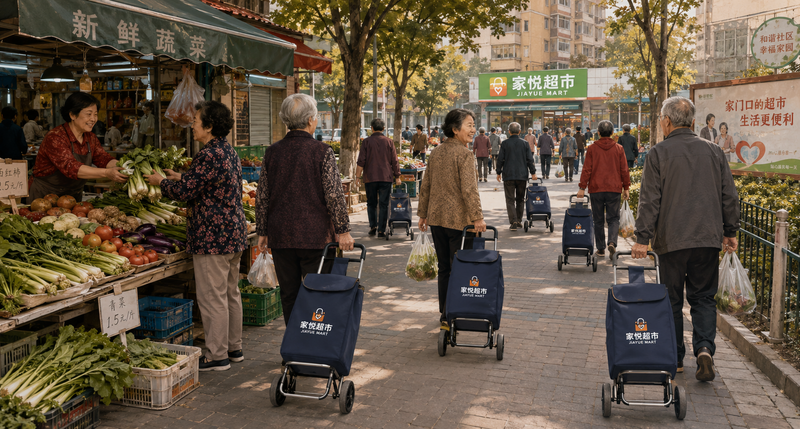 超市開業必備禮品,可印Logo便攜購物手拉車推介